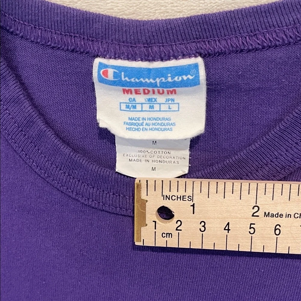 Champion Classic Deep Purple Logo Tee, Size Medium. - Picture 4 of 8